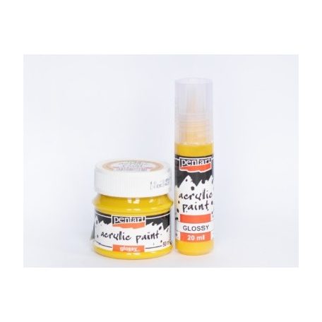 Pentart, fényes akrilfesték - Napsárga - 20 ml, 50 ml 