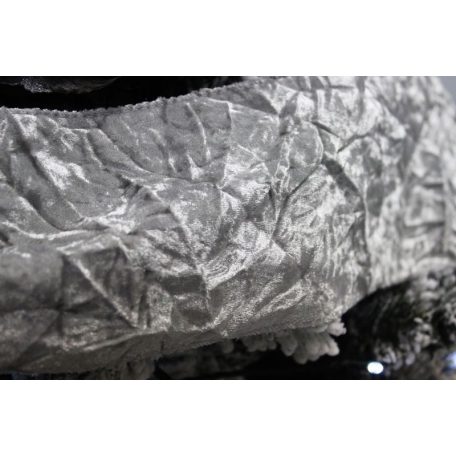 Bársonyszalag - Ezüst gyűrt - 12 cm széles - 2 méter hosszú