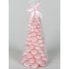 Karácsonyi fenyő gyertya - Rózsaszín - 18 cm 