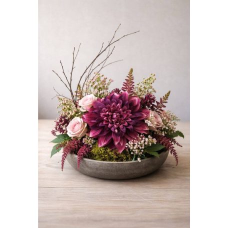 Lila dália művirág - 24 cm    
