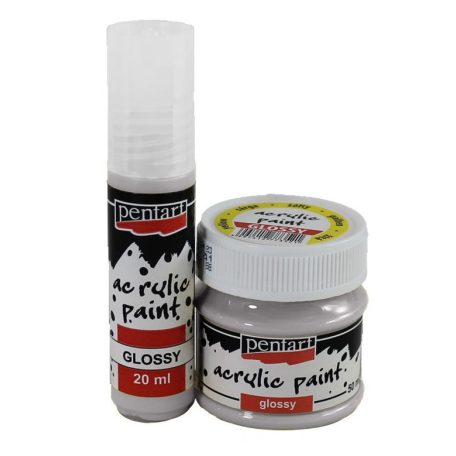 Pentart, fényes akrilfesték - Szürke - 20 ml, 50 ml