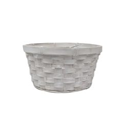 Kerek bambusz kosár - Fehér - 20 cm 
