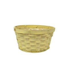 Kerek bambusz kosár - Sárga - 20 cm