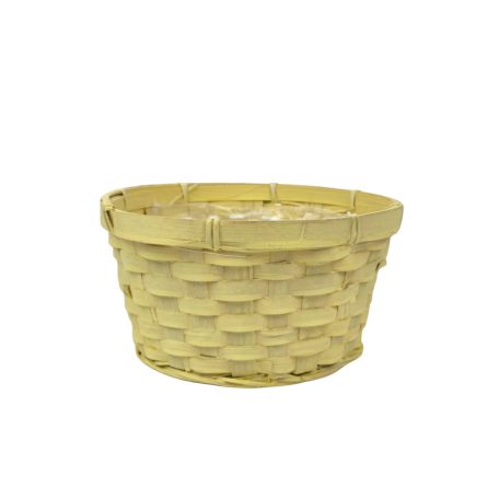 Kerek bambusz kosár - Sárga - 20 cm