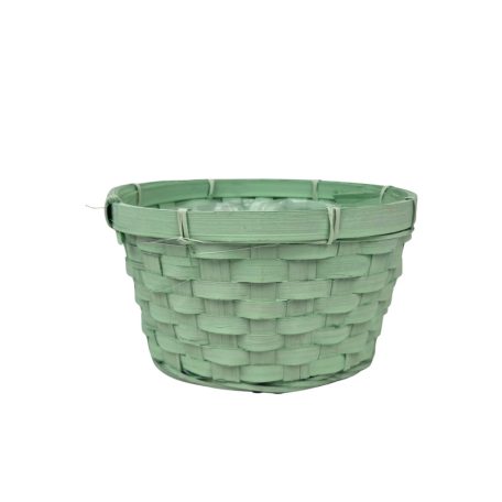 Kerek bambusz kosár - Zöld - 20 cm 