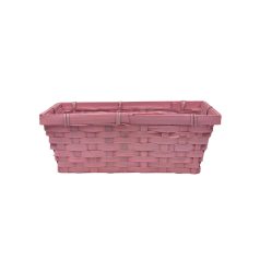Színes tégla bambusz kosár - Rózsaszín - 25x13x9,5 cm