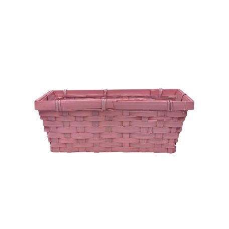 Színes tégla bambusz kosár - Rózsaszín - 25x13x9,5 cm