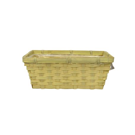 Színes tégla bambusz kosár - Sárga - 25x13x9,5 cm
