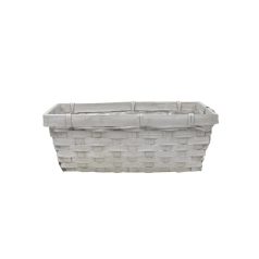 Tégla bambusz kosár - Fehér - 25x13x9,5 cm