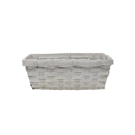Tégla bambusz kosár - Fehér - 25x13x9,5 cm