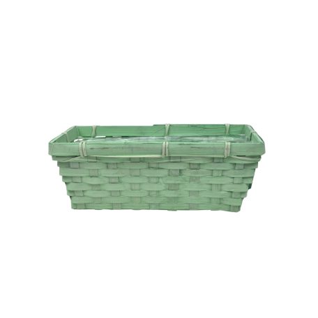 Színes tégla bambusz kosár - Zöld - 25x13x9,5 cm