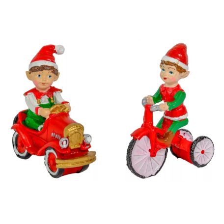 Manó autóban, triciklivel - 9 cm