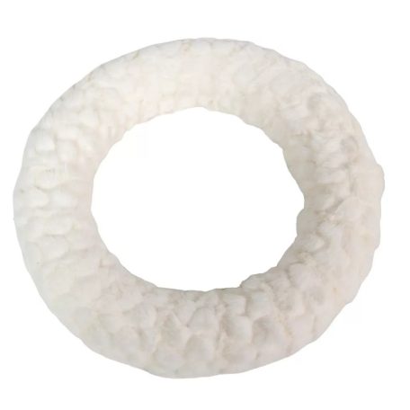Szőrmés koszorú - Fehér - 25 cm