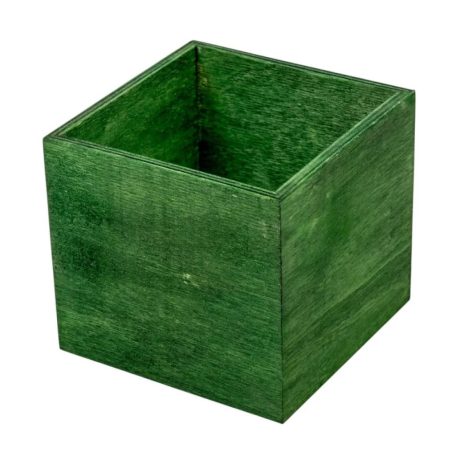 Fadoboz szögletes sötétzöld -12x13x13 cm