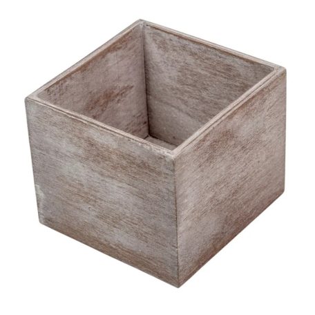 Fa doboz szögletes - mosott szürke - 12x13x13cm