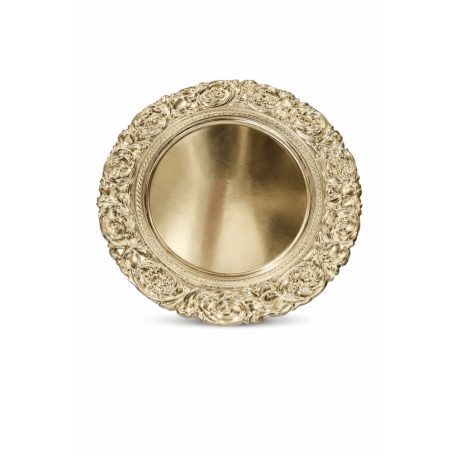 Karácsonyi tálca - arany ornament  mintával - 36 cm