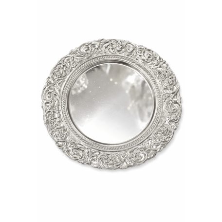 Ezüst dekor tálca ornament mintával - 36 cm  