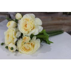 Krémszínű ázsiai boglárka (ranunculus) csokor - 45 cm