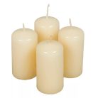 Lakkozott adventi gyertya - Krém - 8x4 cm - 4 db/csomag