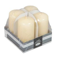 Lakkozott adventi gyertya - Krém - 8x4 cm - 4 db/csomag