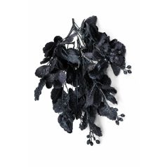 Fekete mű ginko levél csokor - 50 cm