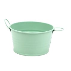 Pasztel füles bádog tál 10 cm - Menta - 10x10x5,5 cm