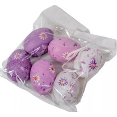   Húsvéti tojás - Lila-rózsaszín-fehér - 6 cm - 6 db/csomag