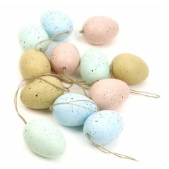 Akasztós pasztel húsvéti tojás - 6 cm -12 db/csomag 