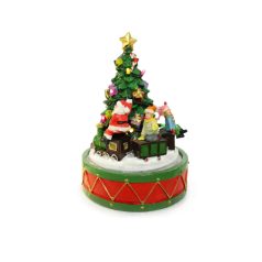   Mesebeli világító, forgó  játék karácsonyfa - 16 cm   