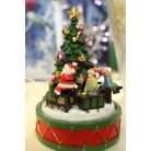 Mesebeli világító, forgó  játék karácsonyfa - 16 cm   
