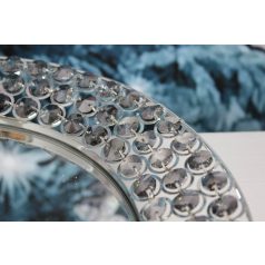 Ezüst luxus tálca kristályokkal díszítve - 35 cm  