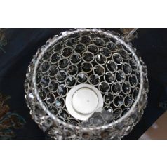 Ezüst kristály gyertyatartó - 16 cm