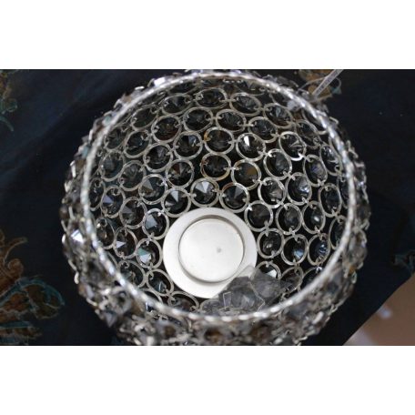 Ezüst kristály gyertyatartó - 16 cm
