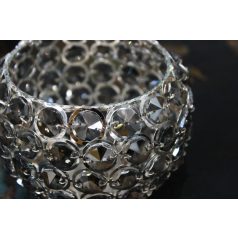 Füstös kristály gyertyatartó - 13 cm