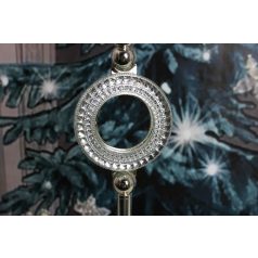 Ezüst kristály-üveg gyertyatartó - 52 cm