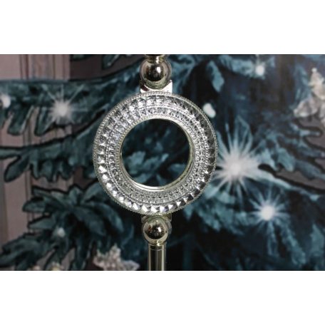 Ezüst kristály-üveg gyertyatartó - 52 cm