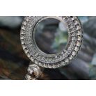 Ezüst kristály-üveg gyertyatartó - 42 cm