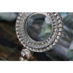 Ezüst kristály-üveg gyertyatartó - 42 cm