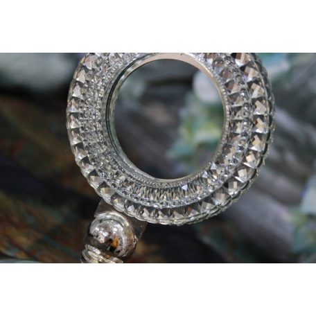 Ezüst kristály-üveg gyertyatartó - 42 cm