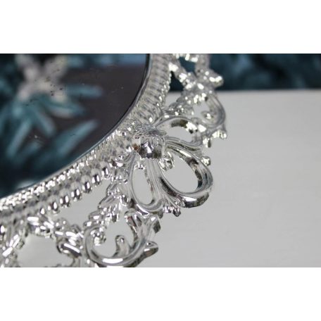 Ezüst tálca tükörrel - 36 cm