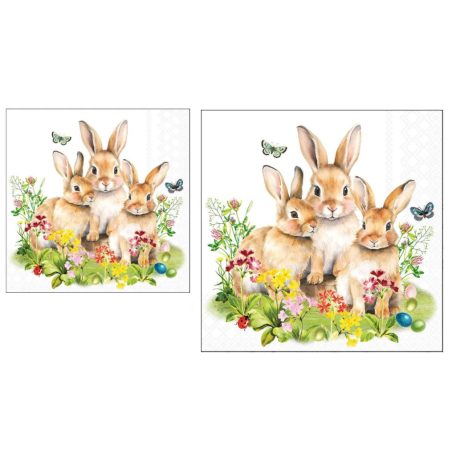 Ambiente papírszalvéta - Bunny family - 33x33cm - 20 db/csomag