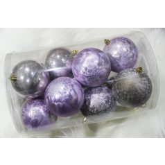 Halványlila karácsonyi gömbök - 8 cm - 12 db/csomag 