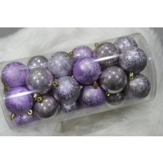 Halványlila karácsonyi gömbök - 6 cm - 30 db/csomag