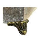 Dekotál szürkésbarna négyzet fém lábon - 20x20 cm