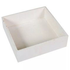 Dekotál fa - Fehér - 20x20x6 cm