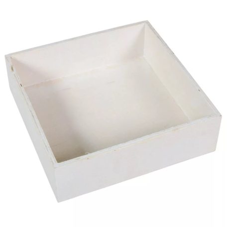 Dekotál fa - Fehér - 20x20x6 cm