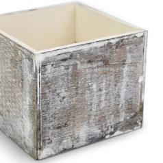 Dekoláda szürkésbarna koptatott kocka - 13x13x11cm