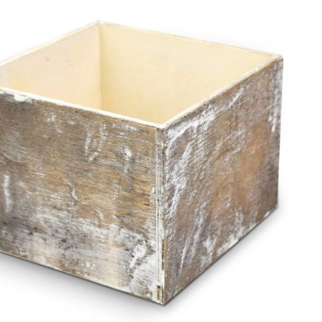 Dekoláda szürkésbarna koptatott kocka - 16x16x12 cm