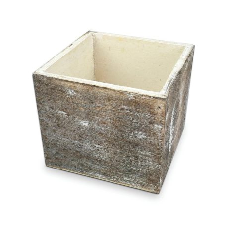 Dekoláda szürkésbarna koptatott kocka - 9x9 cm