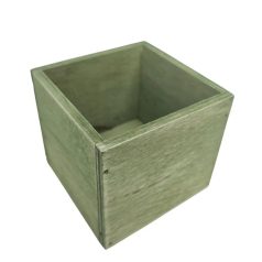 Dekoláda country-zöld rusztikus kocka - 9x9x8 cm